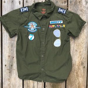 Disney store planes kids button up 5/6 shirt